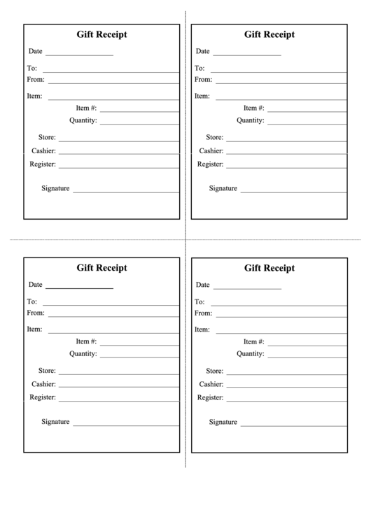 Gift Receipts Template Printable Pdf Download