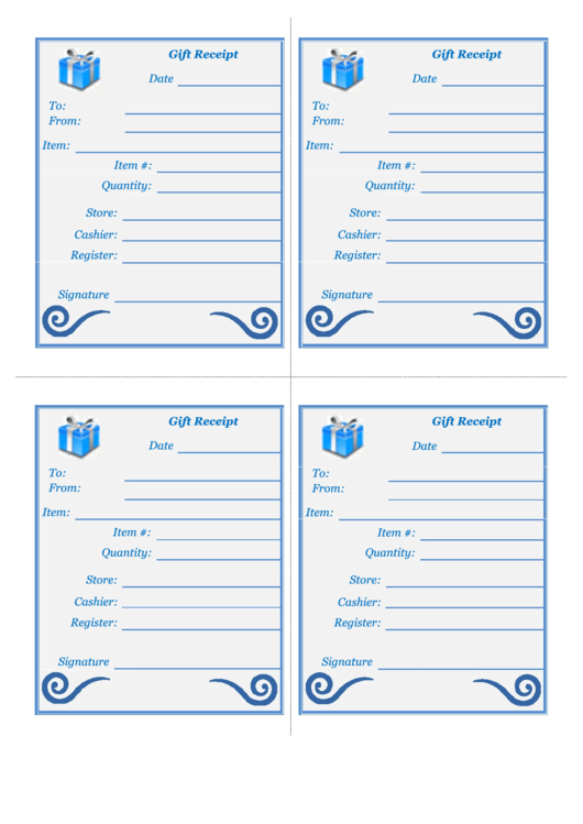 Gift Receipts Decorated Template Printable pdf