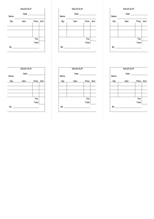 Sales Slip Template Printable pdf