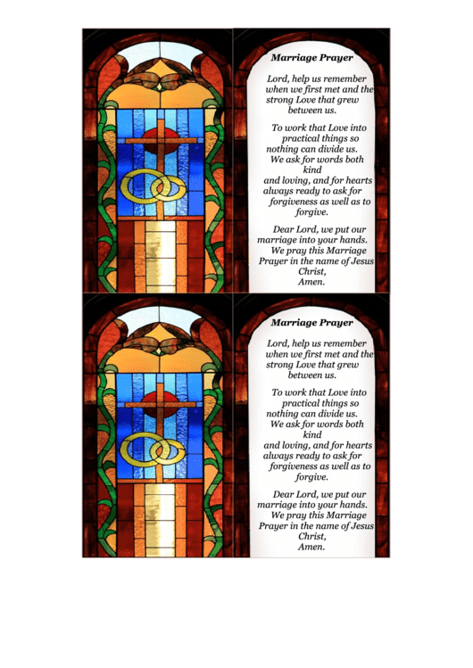 Marriage Prayer Card Template Printable pdf