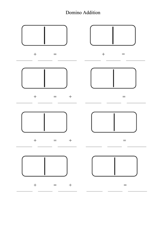 Domino Addition printable pdf download