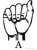 Letter A Sign Language Template