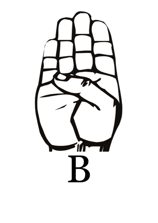 Letter B Sign Language Template Printable pdf