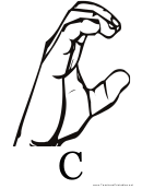 Letter C Sign Language Template