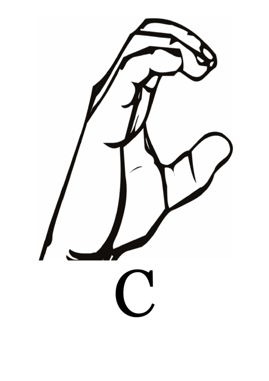 Letter C Sign Language Template