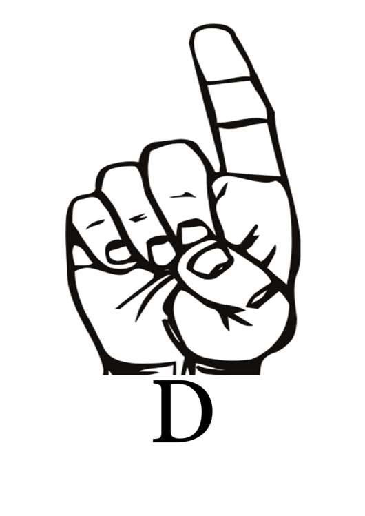 Letter D Sign Language Template