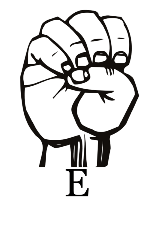 Letter E Sign Language Template