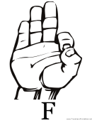 Letter F Sign Language Template
