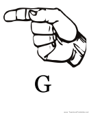 Letter G Sign Language Template
