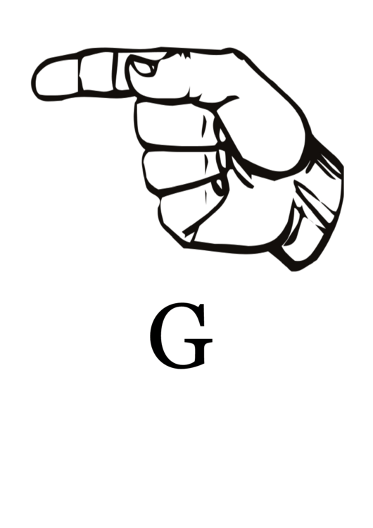 Letter G Sign Language Template Printable pdf