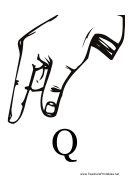 Letter Q Sign Language Template