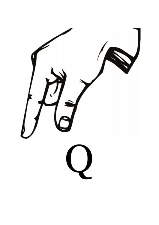 Letter Q Sign Language Template Printable pdf