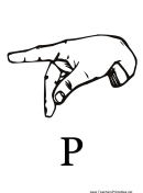 Letter P Sign Language Template