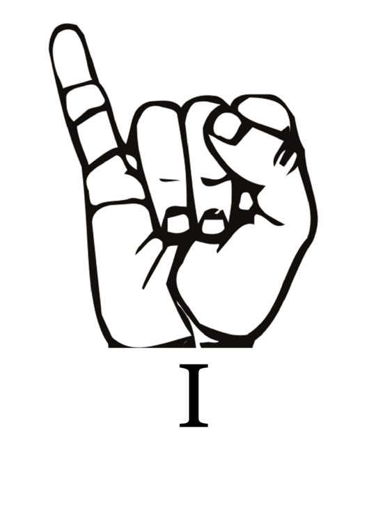 Letter I Sign Language Template Printable pdf