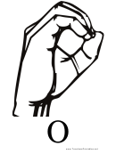Letter O Sign Language Template