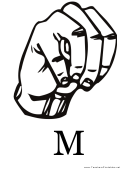 Letter M Sign Language Template