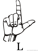Letter L Sign Language Template