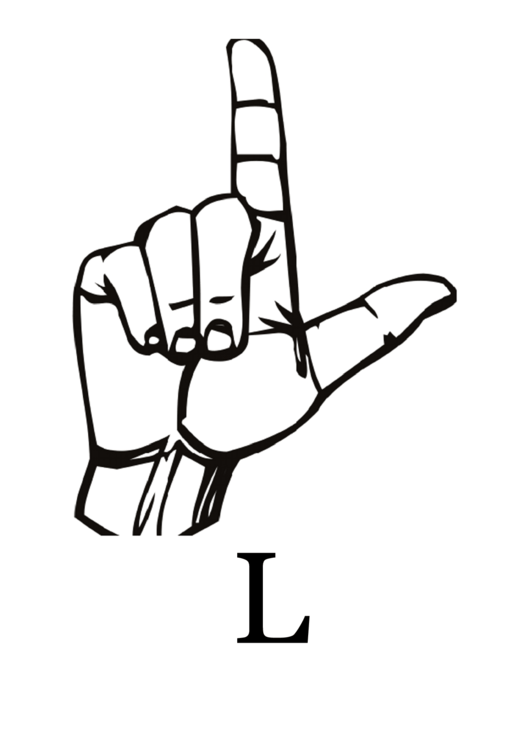 Letter L Sign Language Template Printable pdf