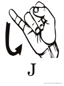 Letter J Sign Language Template