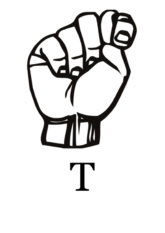 Letter T Sign Language Template