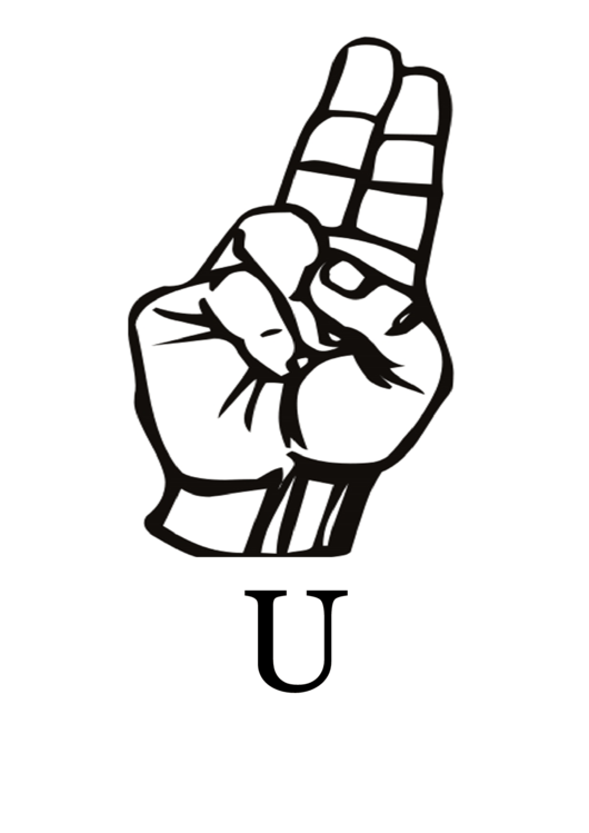Letter U Sign Language Template