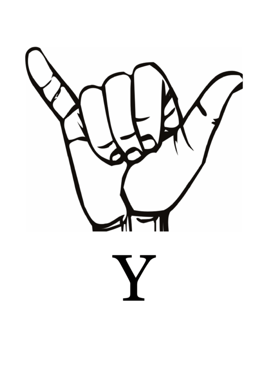 Letter Y Sign Language Template