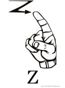 Letter Z Sign Language Template