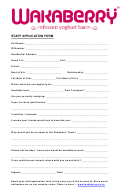 Staff Application Form