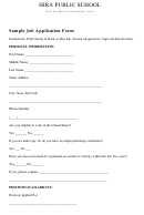 Sample Job Application Form