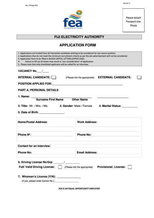 Fiji Electricity Authority Printable pdf