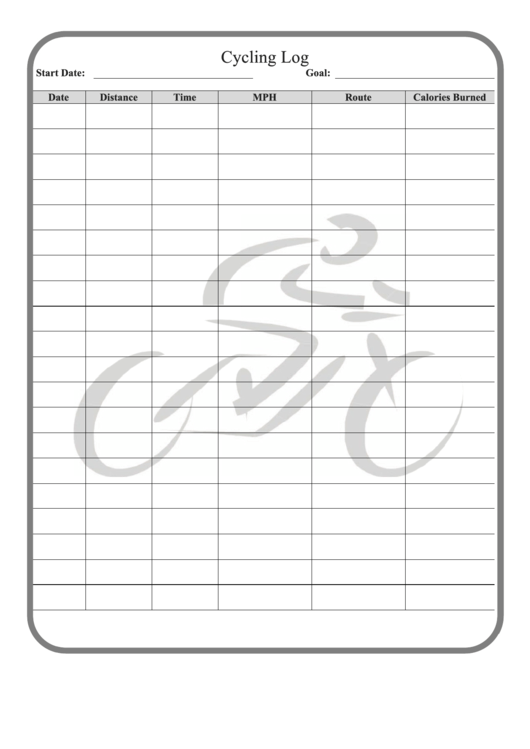 medical letter volunteer Cycling Log download Template printable pdf