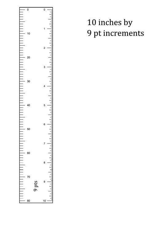 10 Inches By 9 Pt. Increments Template Printable pdf