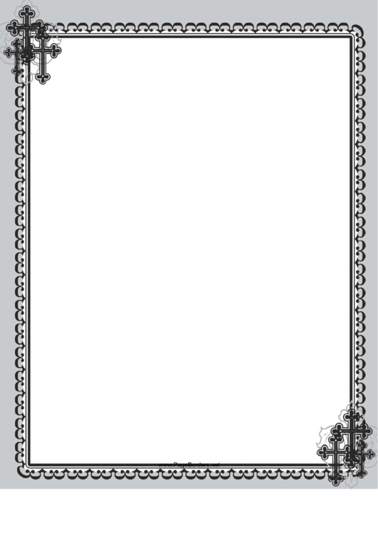Christian Black Cross Page Border Template Printable pdf