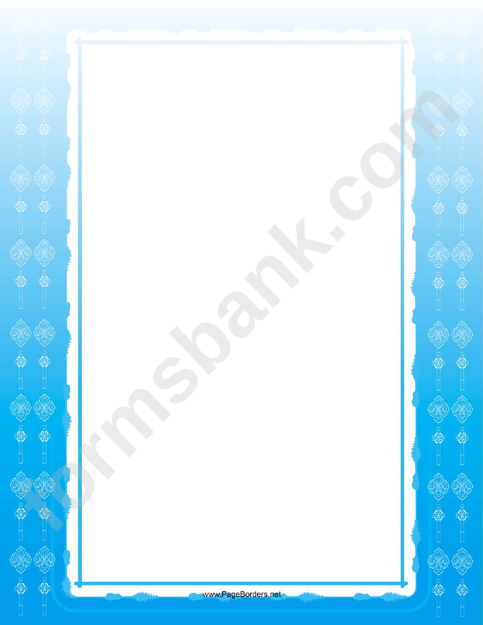 Blue Christian Cross Page Border Template
