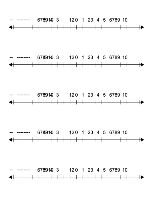 -10 To 10 Number Line Template - Top Printable pdf