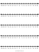 -10 To 10 Number Line Template - Bottom