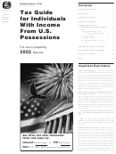 Publication 570 - Tax Guide For Individuals With Income From U.s. Possessions - 2003 Printable pdf