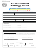 Form Up-1g - Holder Report Form Government Entities - Georgia Department Of Revenue - 2012