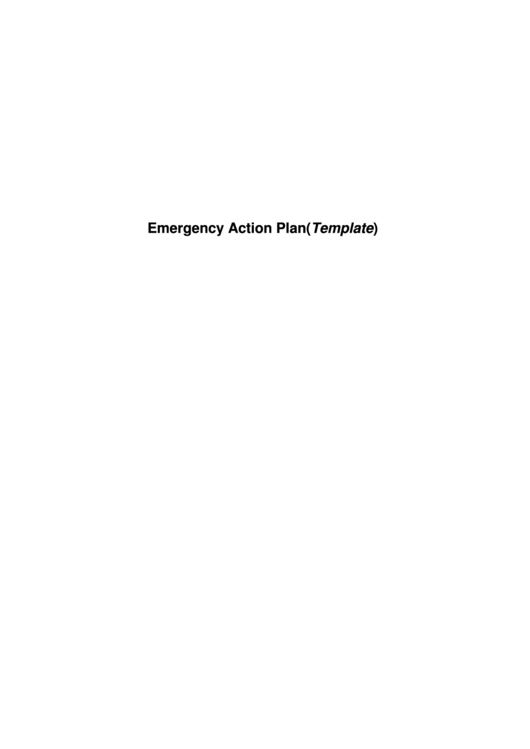 Emergency Action Plan Template