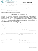 Directive To Physicians - Healthcare Partners