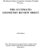 The (ultimate) Geometry Review Sheet