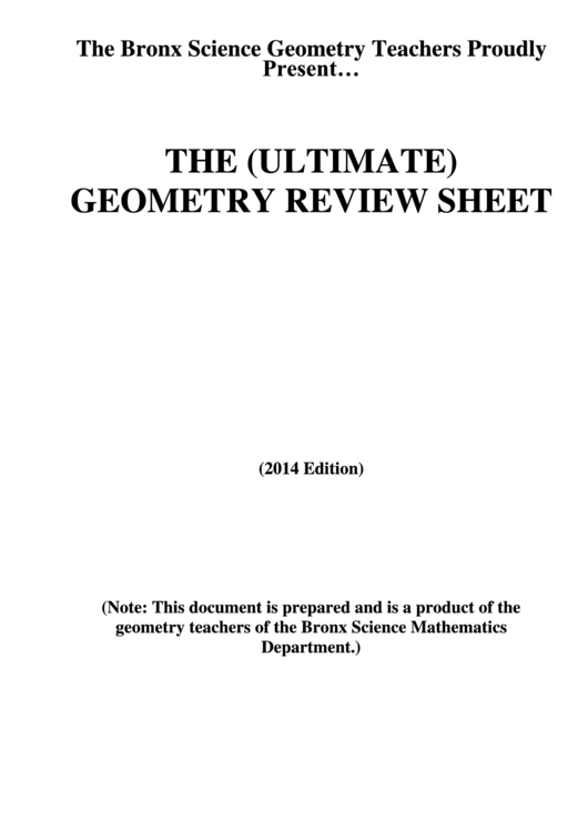 The (Ultimate) Geometry Review Sheet Printable pdf