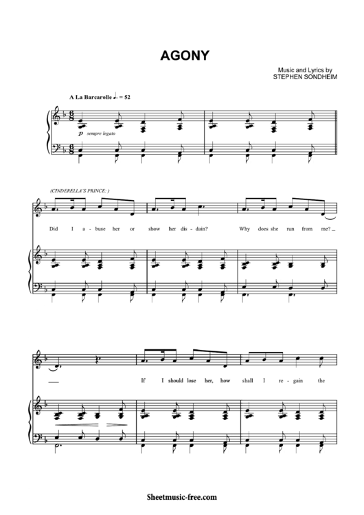 Stephen Sondheim - Agony - Sheet Music Printable pdf