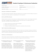 Fillable Student Employee Performance Evaluation Printable pdf