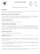 Class Specification - Administrative Assistant Trainee Job Offer Template Printable pdf