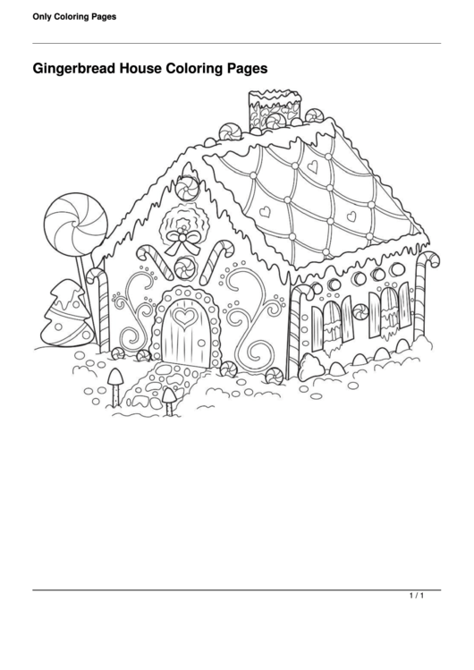 Gingerbread House Coloring Sheet Printable pdf