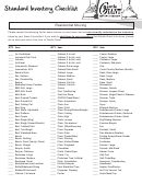 Standard Inventory Checklist Printable pdf