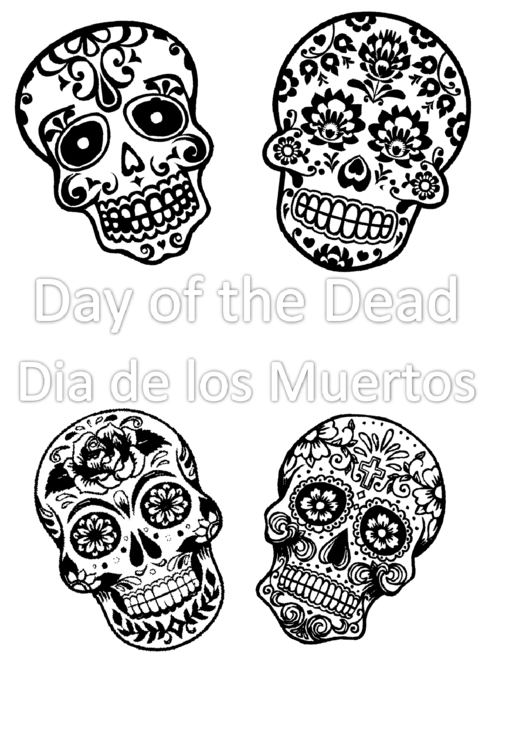 Day Of The Dead Coloring Sheets Printable pdf