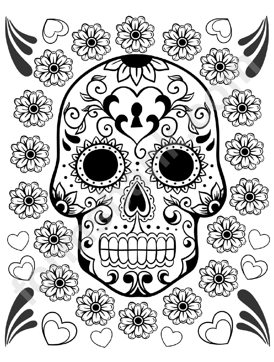 Day Of The Dead Coloring Sheets