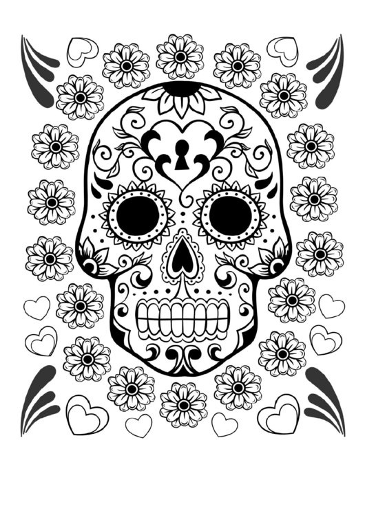 Day Of The Dead Coloring Sheets Printable pdf